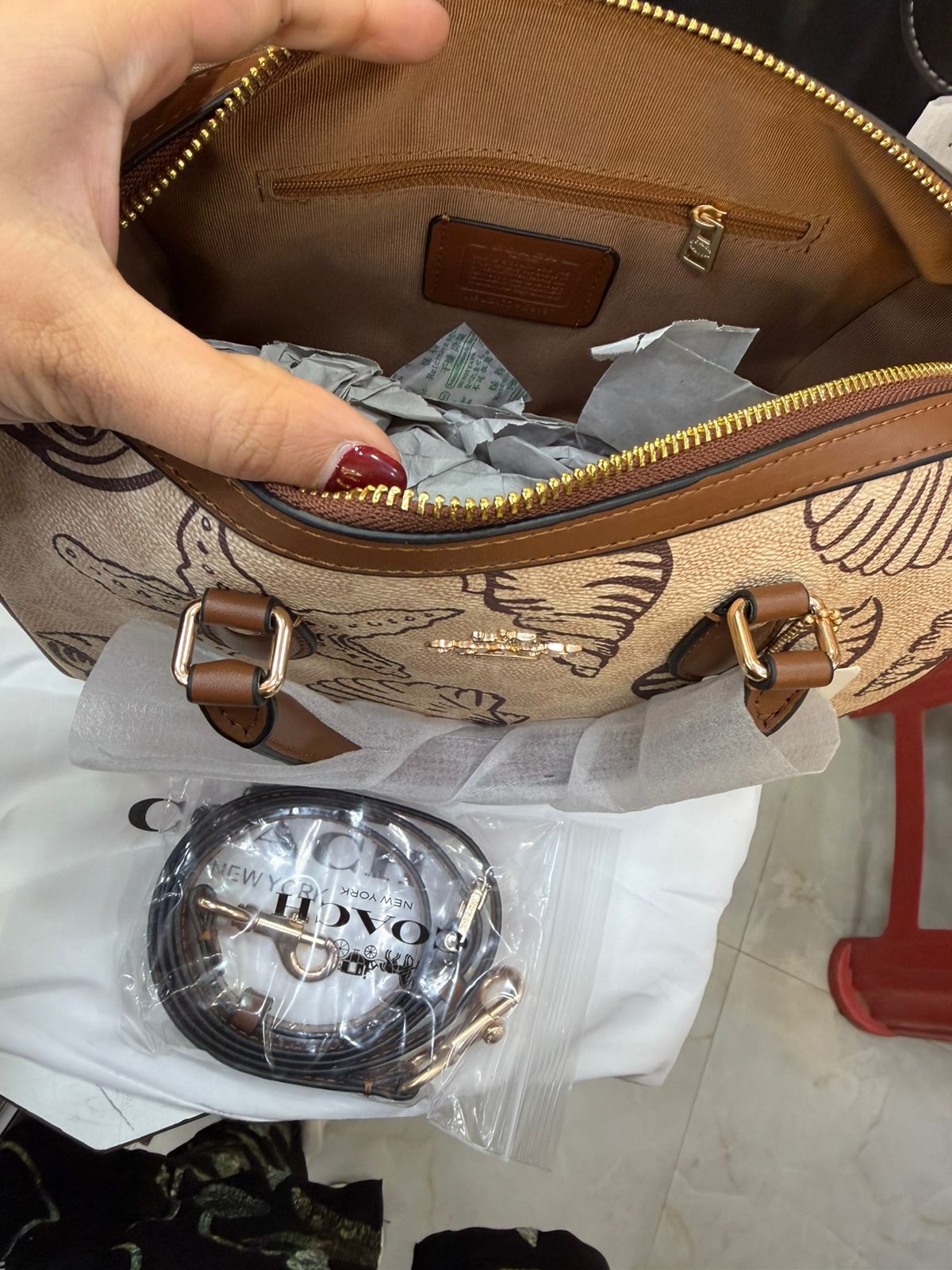 Seashell Print Coach Bag