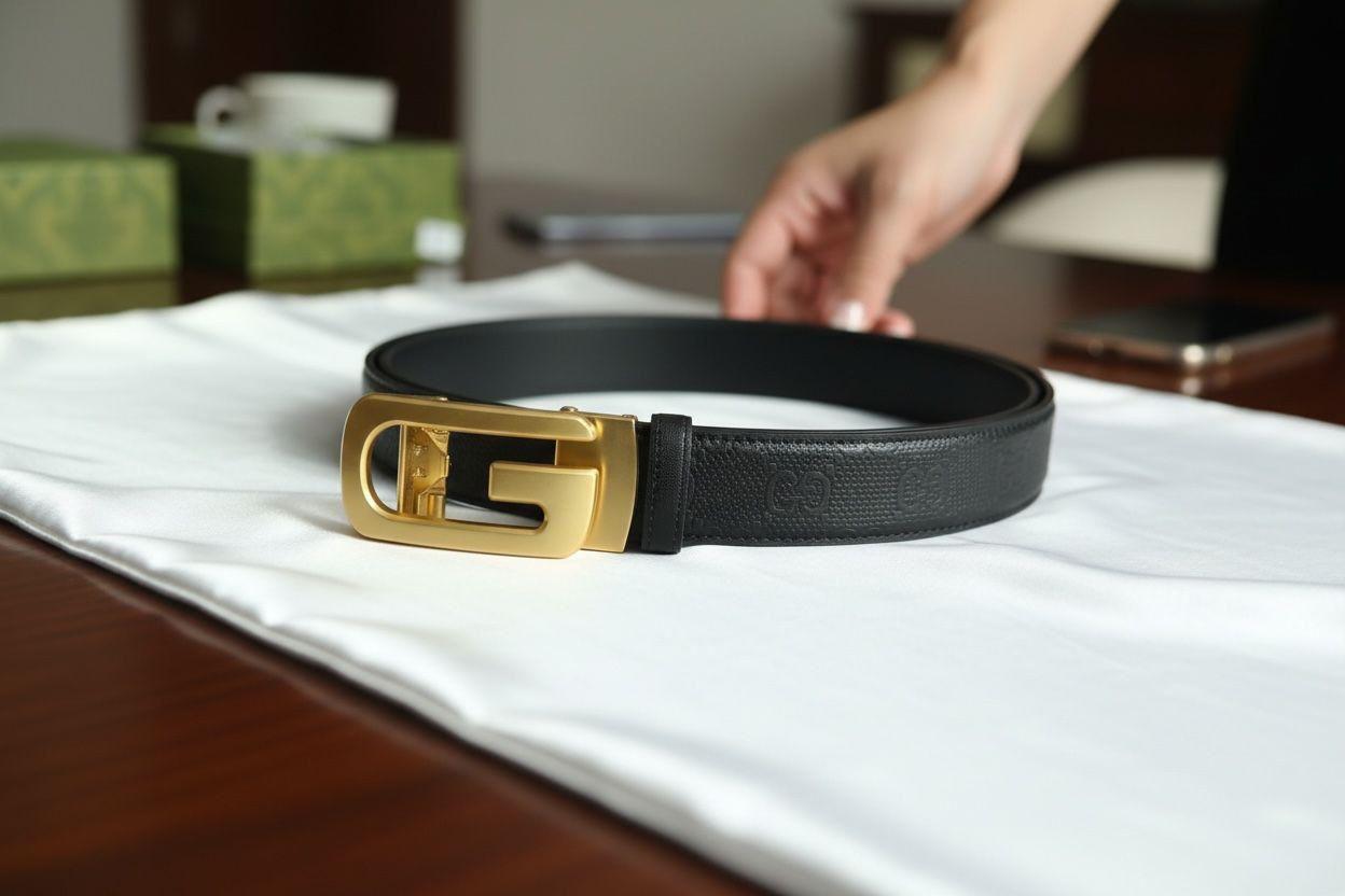 Gucci Black Leather Belt