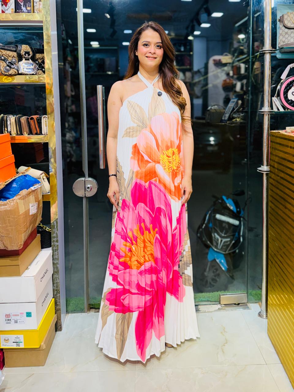 Elegant Flower Design Dress PO48