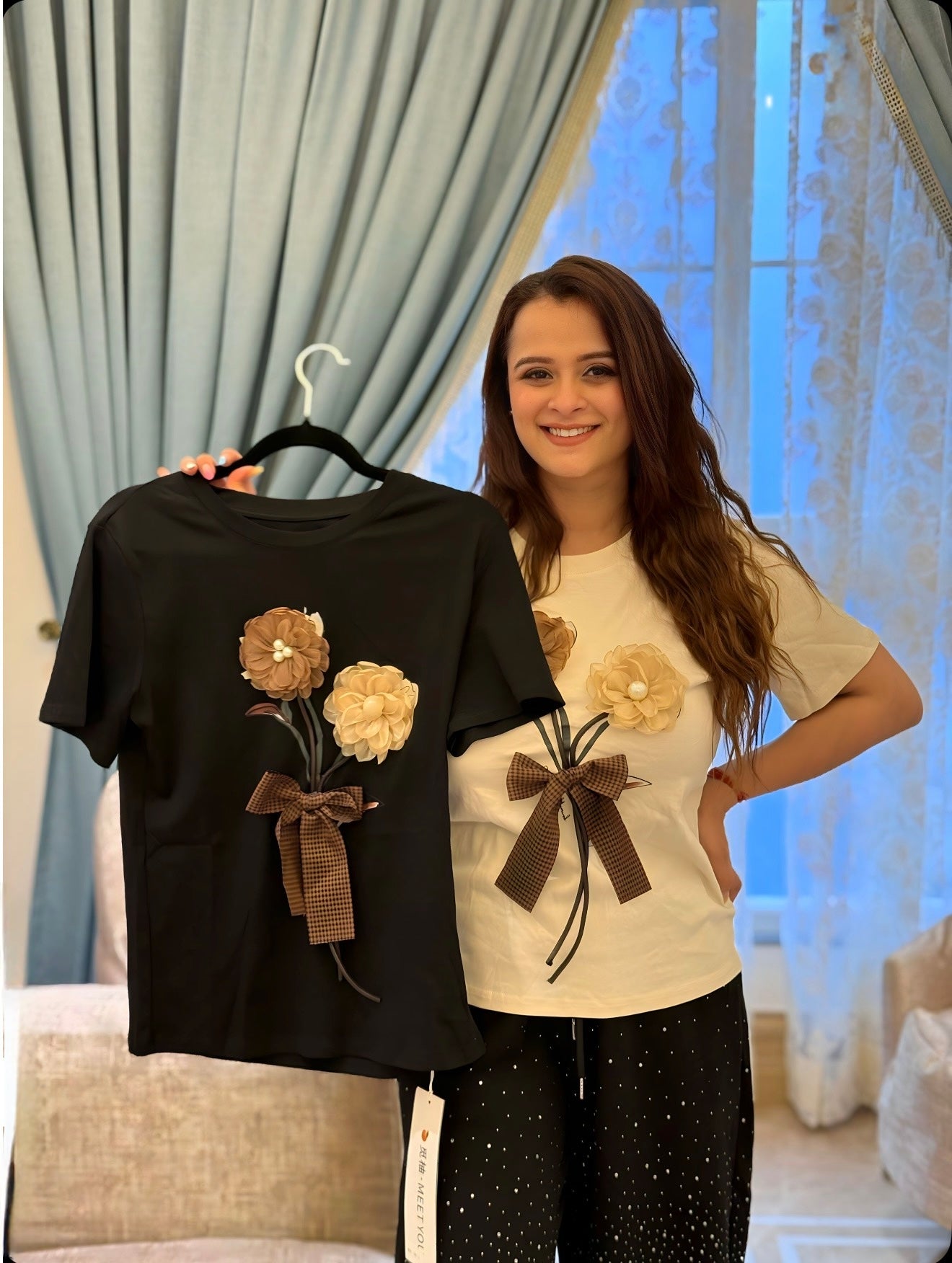 T-shirt with flower detail