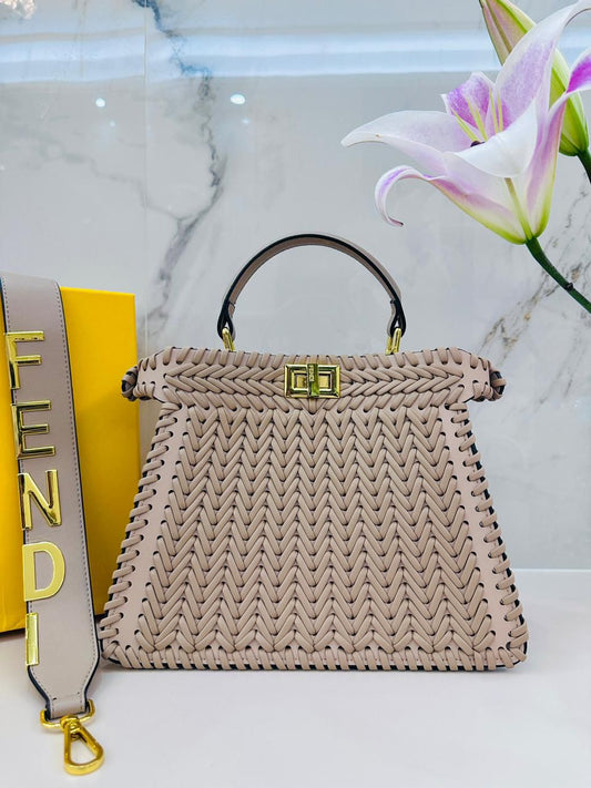 Fendi Woven Textured Luxury Designer Bag PO25