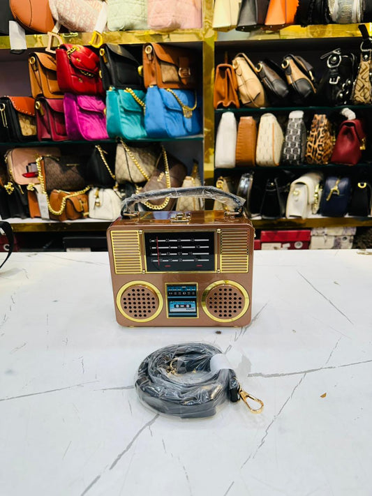 Gold Retro Radio Handbag