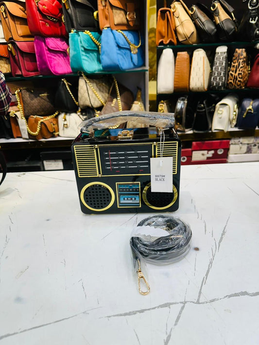 Black Retro Radio Handbag