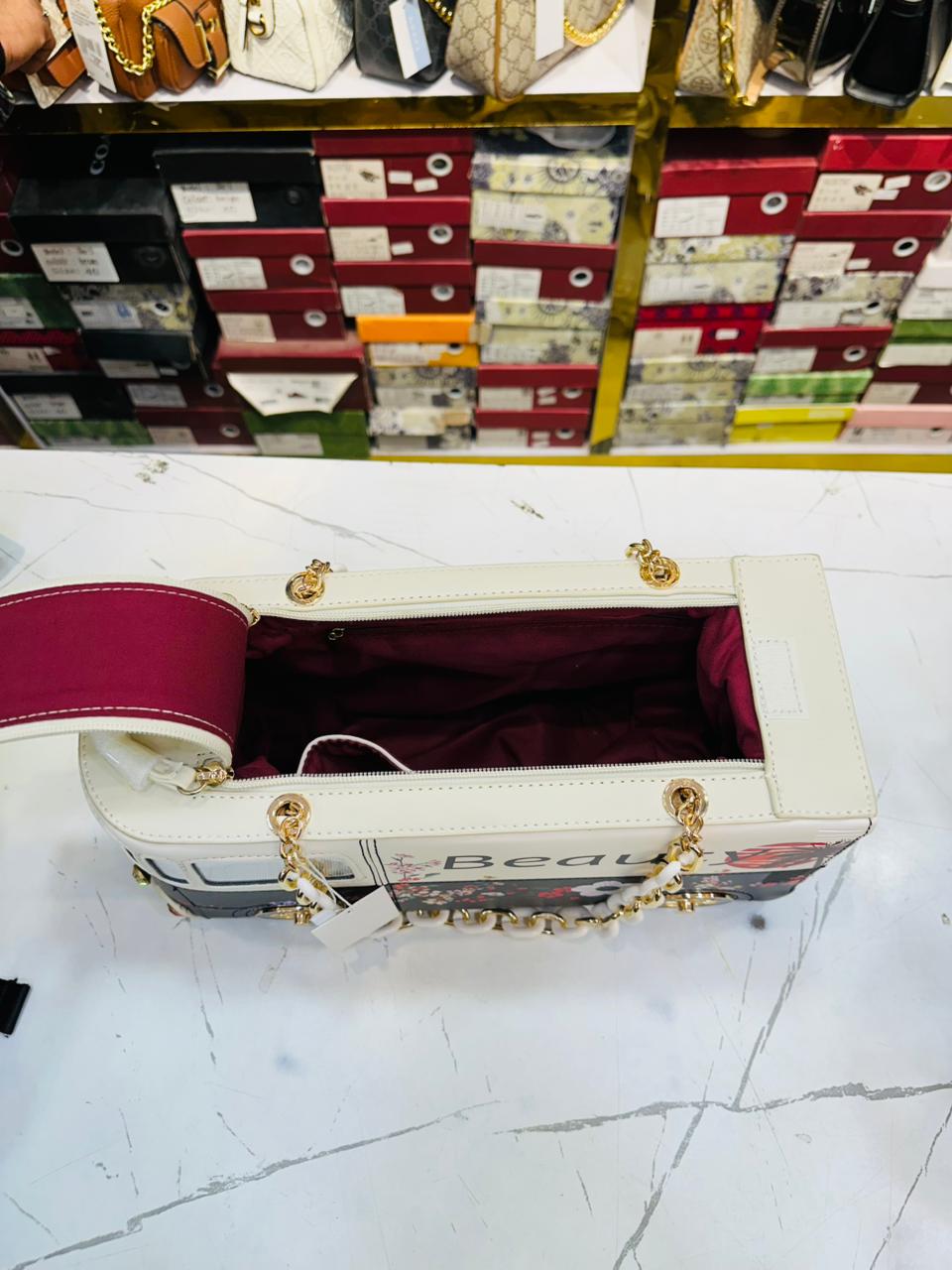 Beauty Bus Floral Chain Handbag