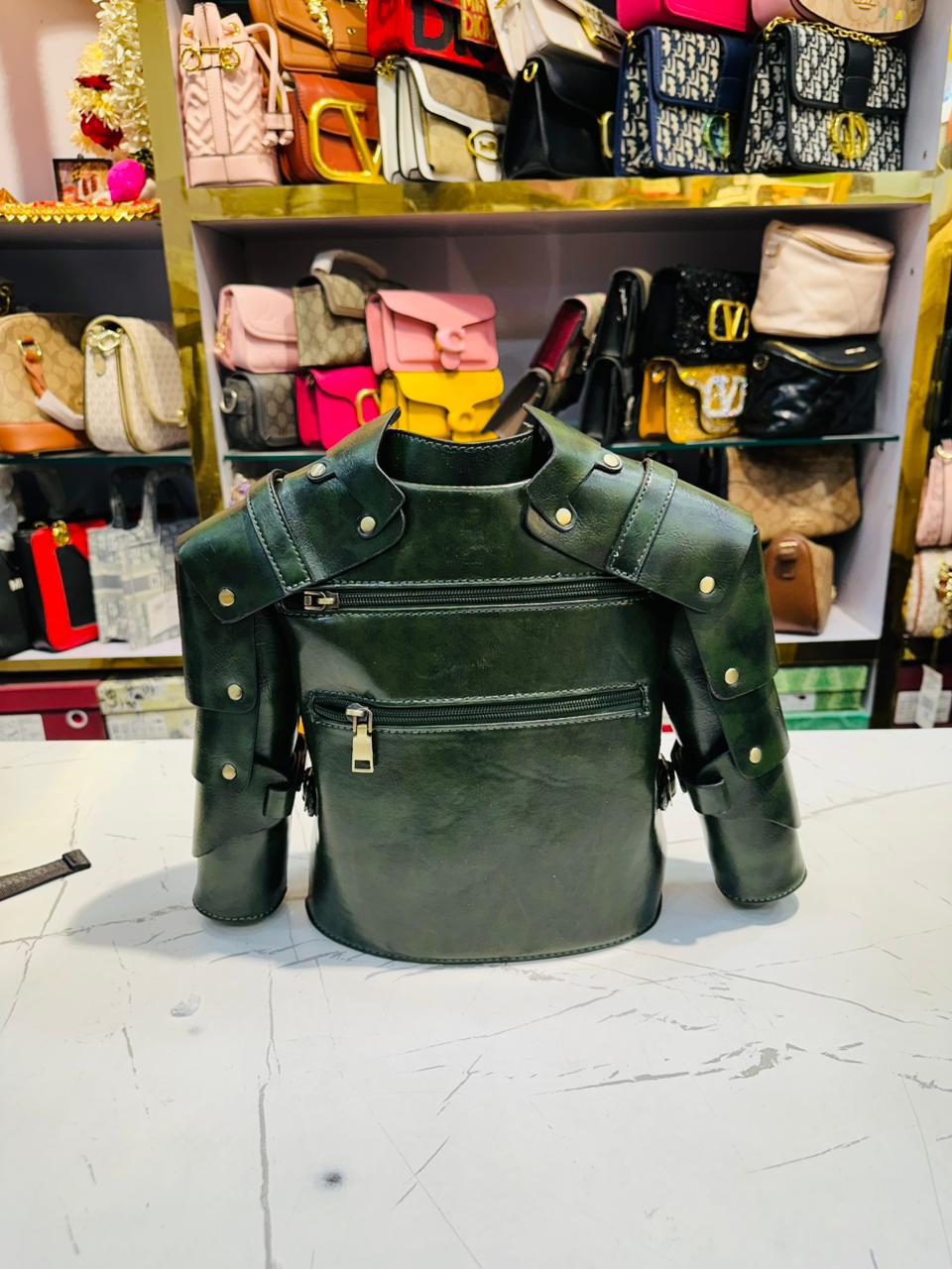 Green Gothic Studded Handbag