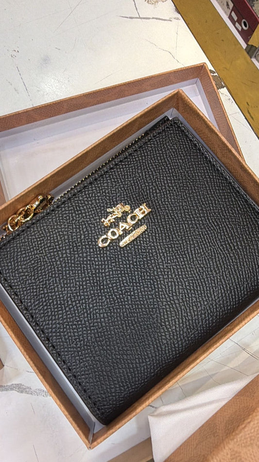 Elegant Plane Black Coach Wallet