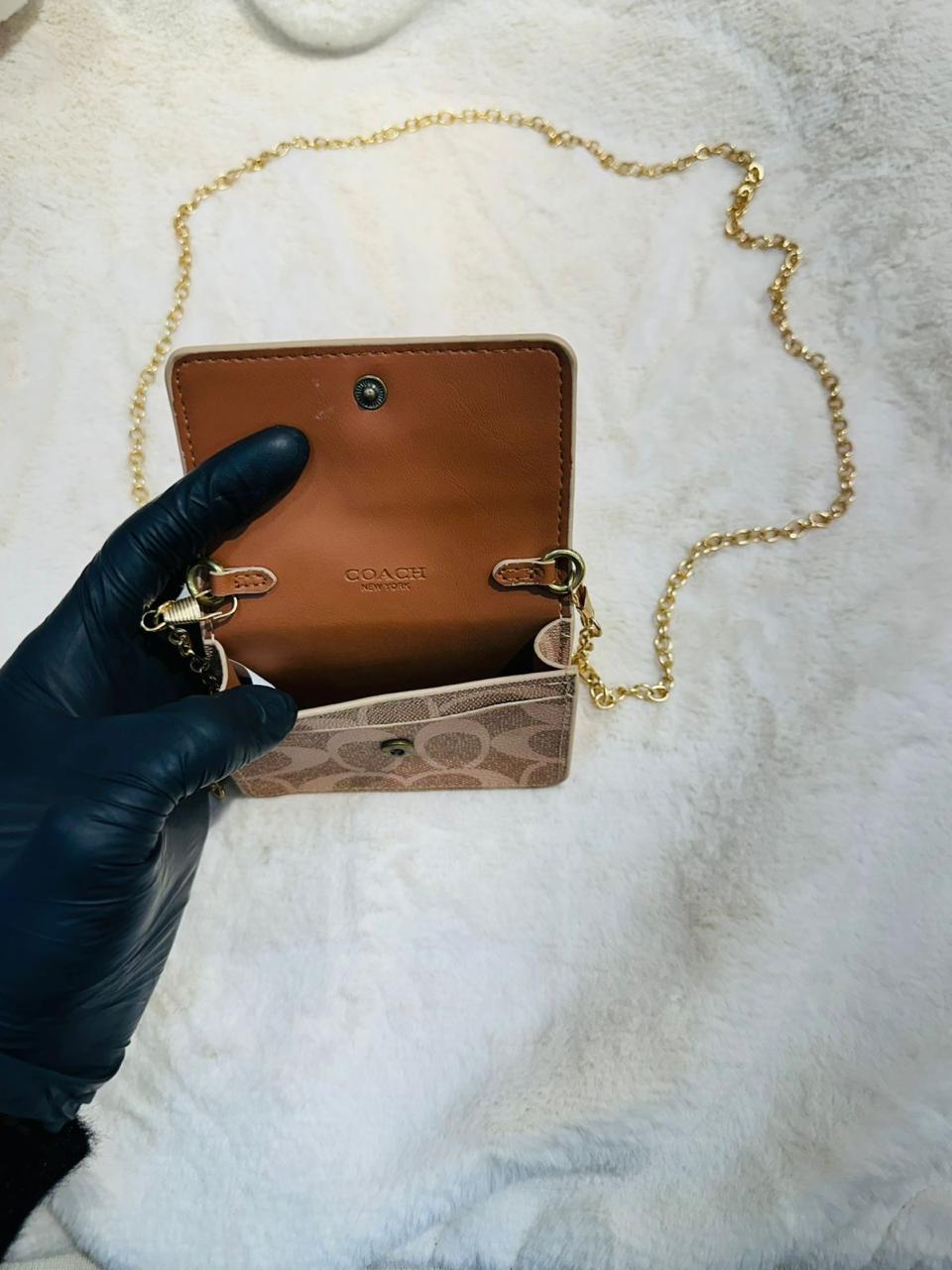 Elegant Coach Brown Pink Wallet