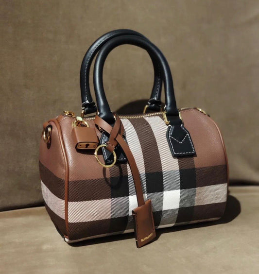 Burberry Check Leather Mini Satchel