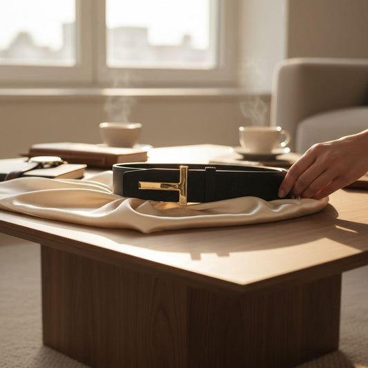 Tom Ford Signature T Buckle Reversible Leather Belt