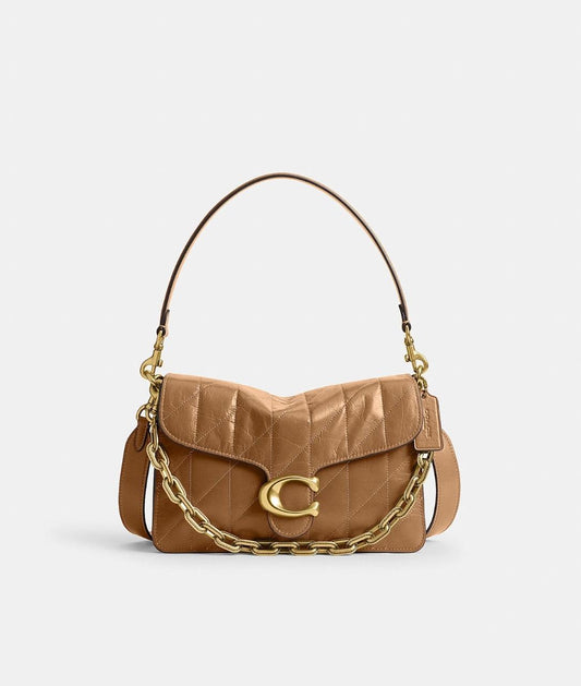 Coach Quilted Glazed Leather Chain Tabby Shoulder Bag