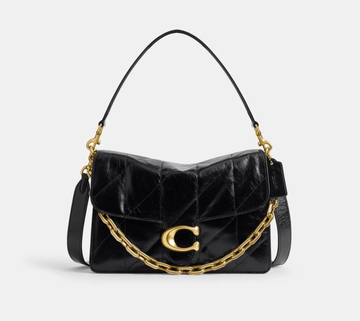 Coach Quilted Glazed Leather Chain Tabby Shoulder Bag