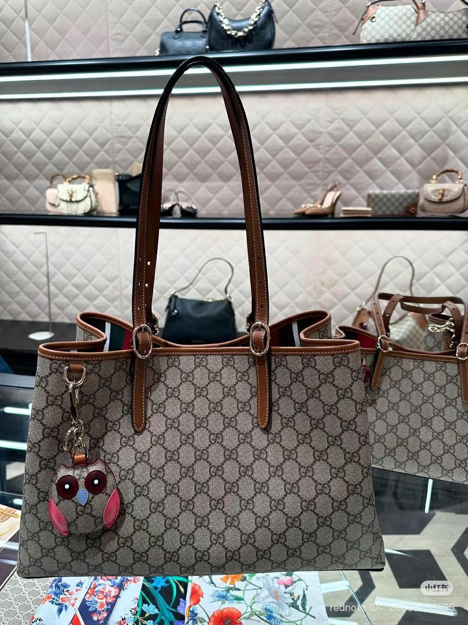Gucci GG Emblem Large Tote Nag