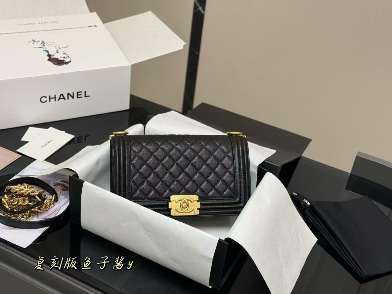Chanel Boy Medium Flap Bag in Black