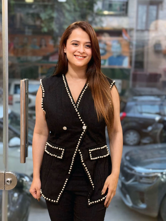 Beautiful Blazer With Pearl Work PO10