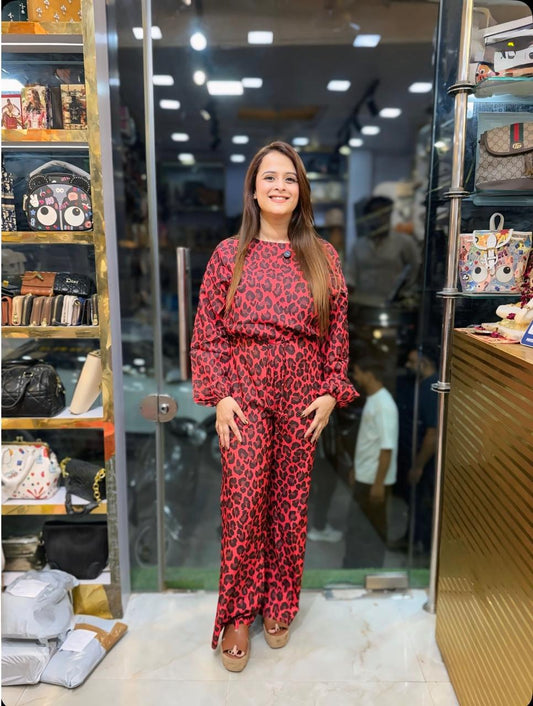 Beautiful Leopard Print Co-Ord Set PO06