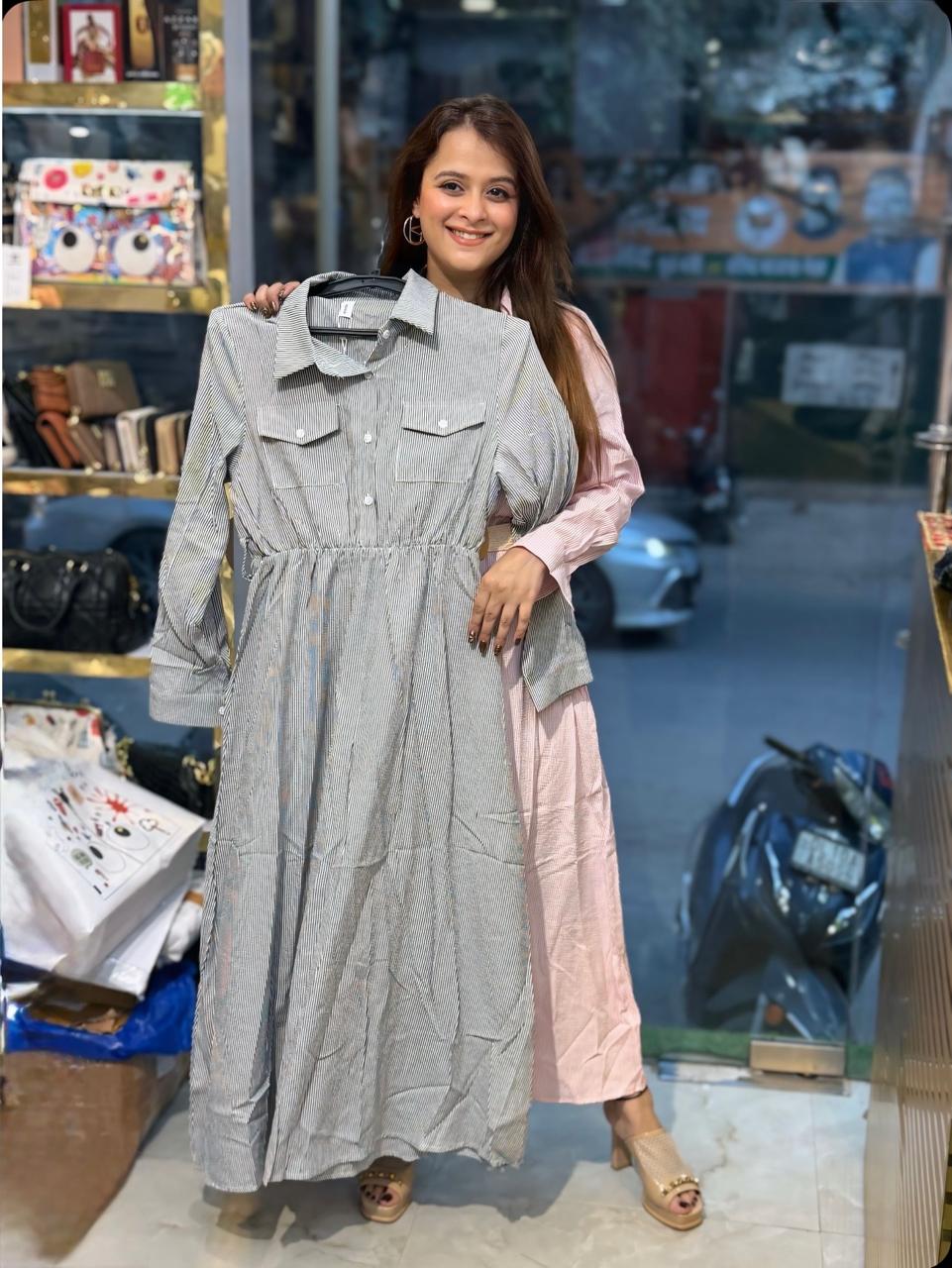 Beautiful Long Dress With Belt PO03