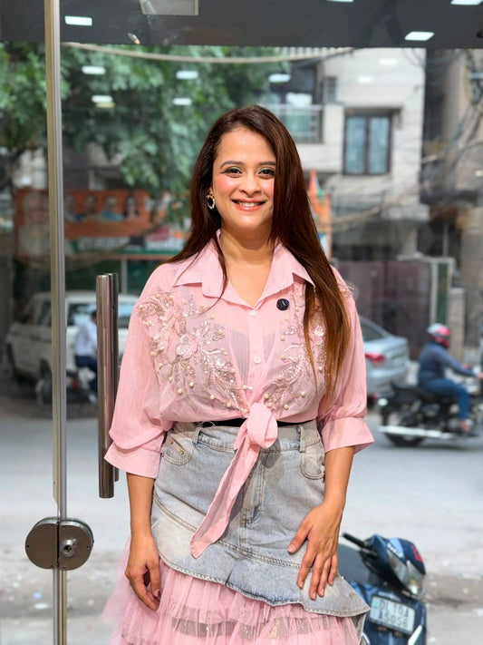 Beautiful Top with floral embroidery  PO21