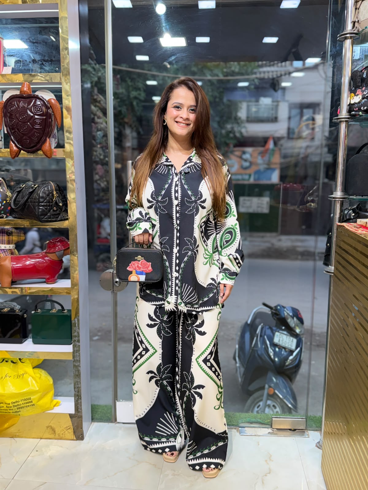 Beautiful black and white printed co-ord set PO25