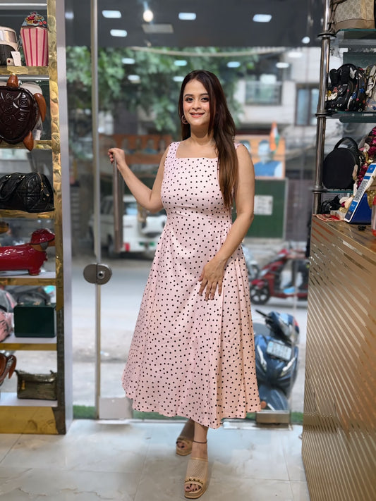 Beautiful Polka Dots Long Dress PO27