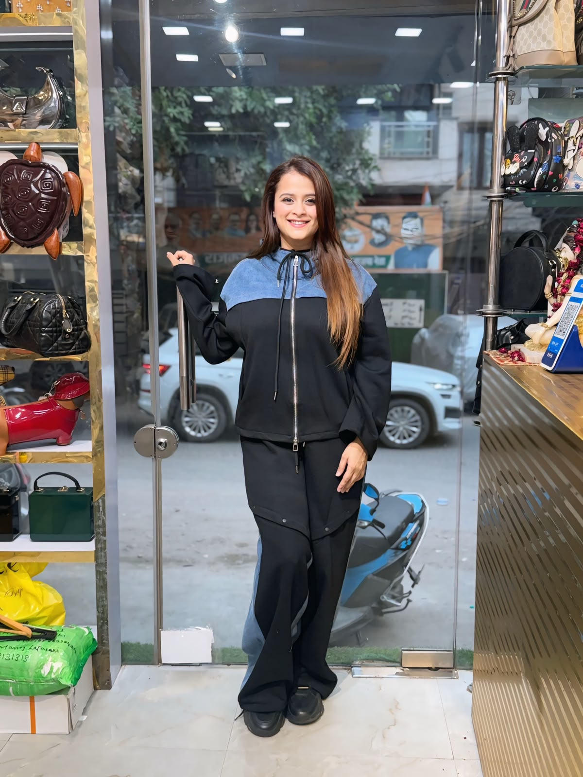 Beautiful two-tone Denim Tracksuit Set PO30