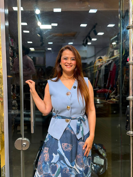 Beautiful printed long dress PO31