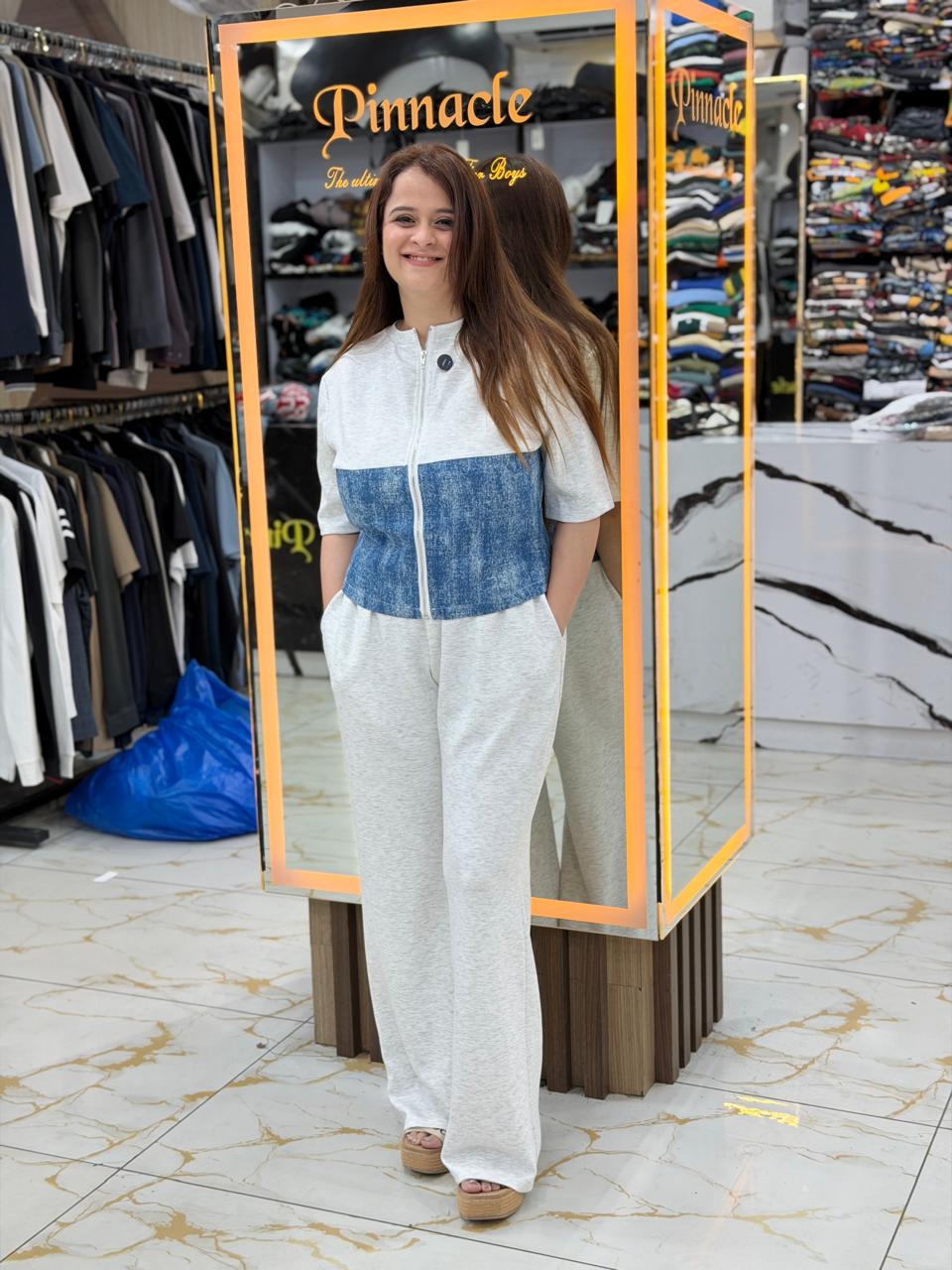 Elegant Denim Coord Set PO34