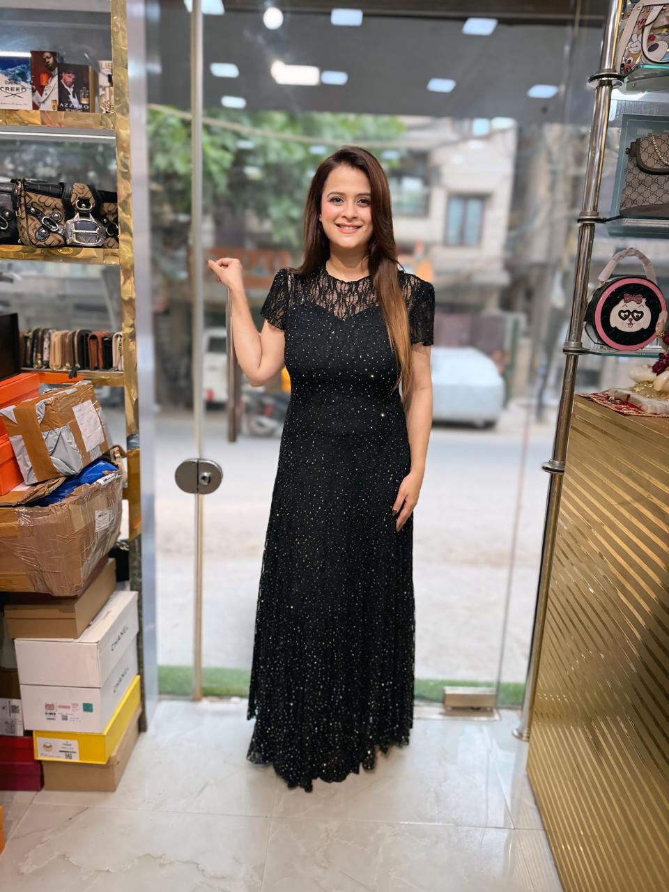 Beautiful Party Wear Dress With Net Work PO42