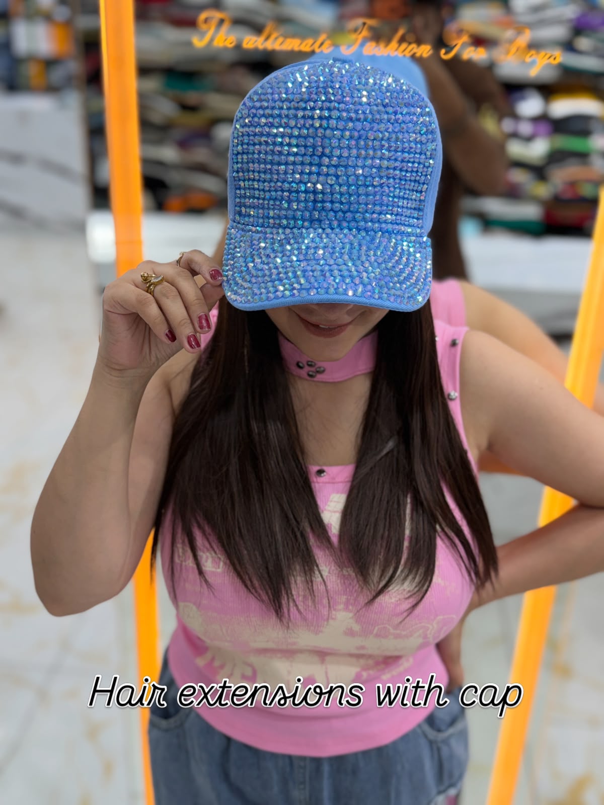 Elegant Cap With Hairs With Stone Work PO55