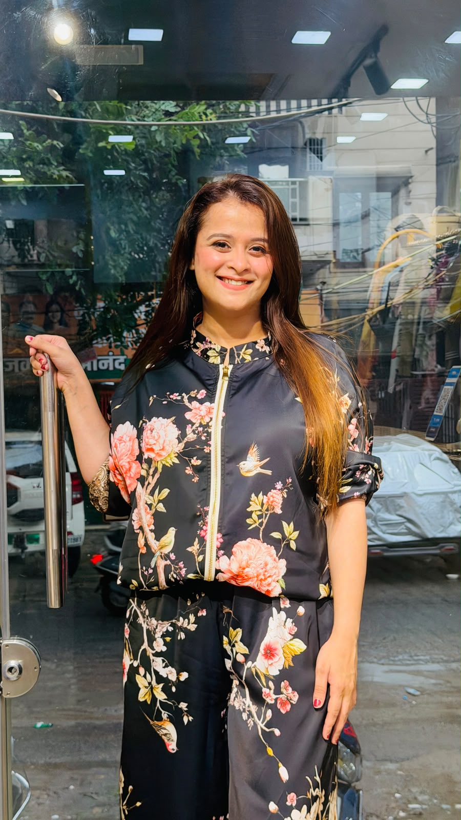 Elegant Flower Print Coord Set PO54