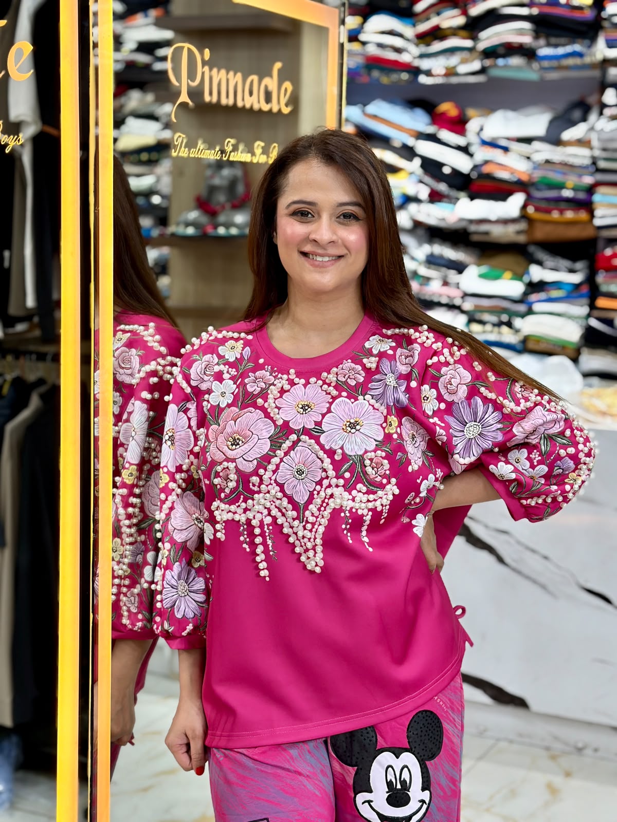 Beautiful T-Shirts with floral embroidery PO73
