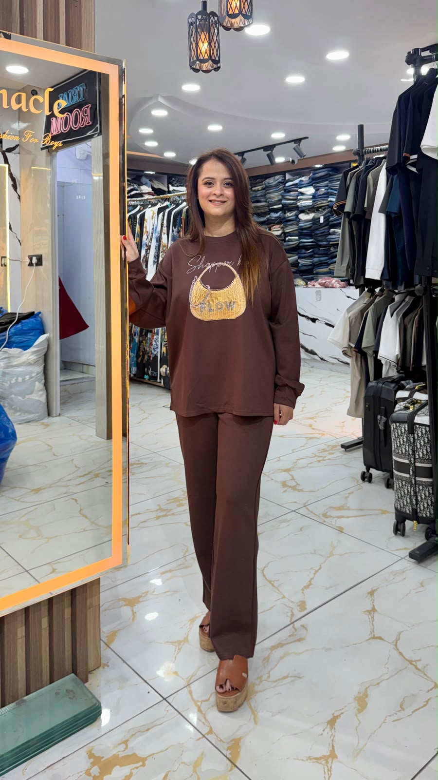 Elegant full-sleeve colored co-ord set PO70