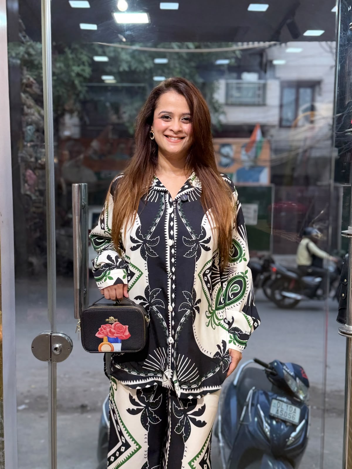 Beautiful black and white printed co-ord set PO25