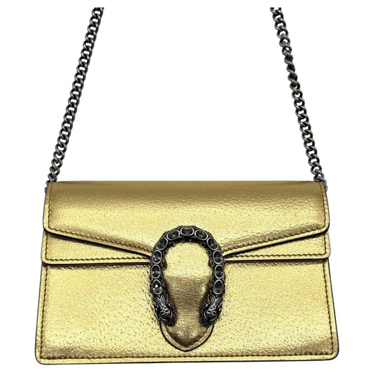 Gucci White Lthr Shldr Bag New Auth PO03