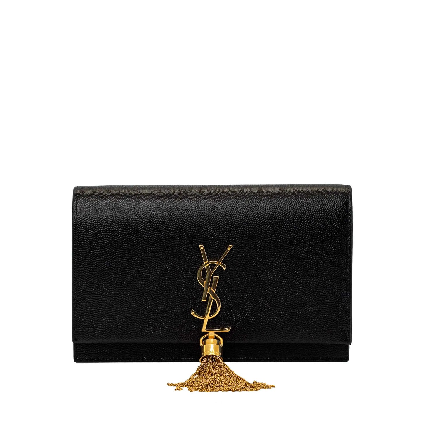 Saint Laurent Kate Medium Tassel YSL Wallet on Chain in Grained PO08