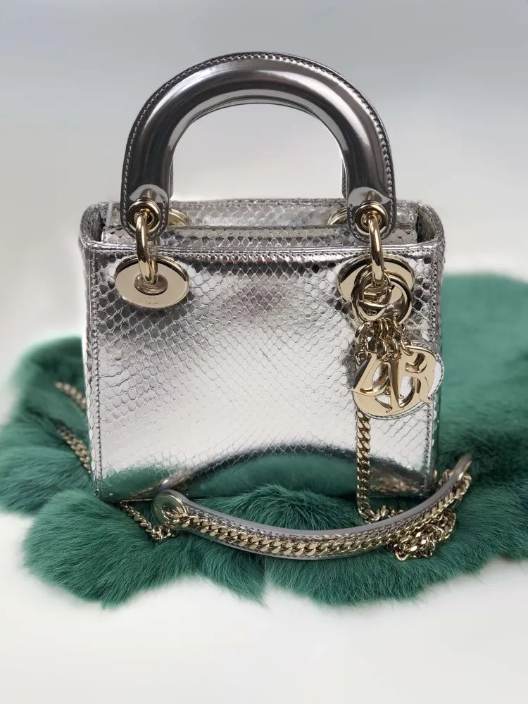 The Item Shown Is a Lady Dior Handbag With a Python Finish PO13