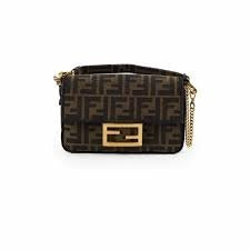 Fendi Baguette Mini FF Jacquard Fabric Bag
