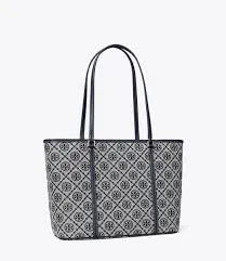 Tory Burch Perry T Monogram Triple-Compartment Tote Bag in various colors.  PO24